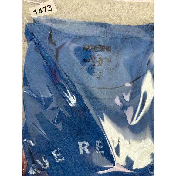True Religion XXL Blue Graphic Tee Shirt Mens Casual Crewneck Made In Thailand - Picture 10 of 10